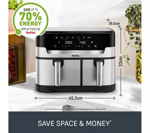 Tefal XXL 11L Dual Drawer Air Fryer Black EY9428GO