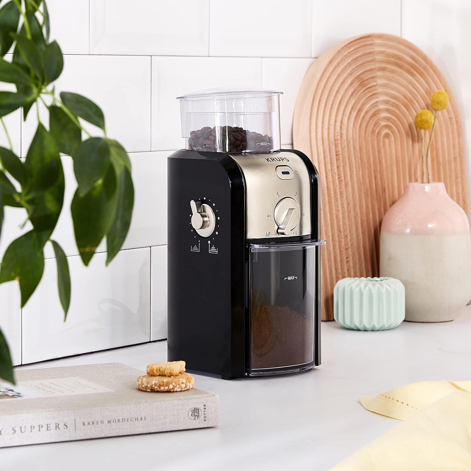 Burr Grinder Krups Coffee Maker With Grinder 12-Cup Burr Grinder