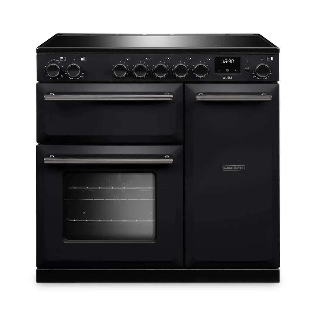 Rangemaster Aura AURA90EIPCBL/YX1 90cm Induction Range Cooker Black - Onyx