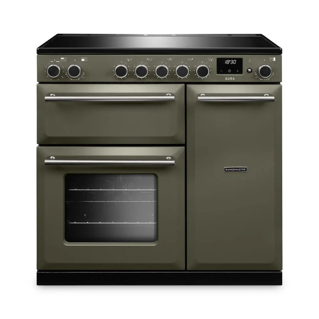 Rangemaster Aura AURA90EIPRBD/BN1 90cm Induction Range Cooker Riverbed - Brushed Nickel