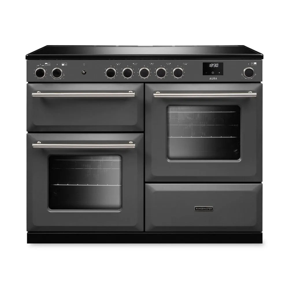 Rangemaster Aura AURAO110EIPSLT/BN1 110cm Induction Range Cooker Slate - Brushed Nickel