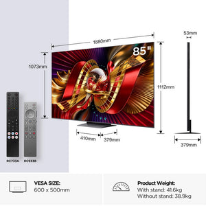 TCL 85C8L 85" SQD Mini LED 4K Smart TV