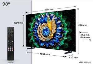 TCL 98A400M-UK 98" QD-MINI LED TV - Black