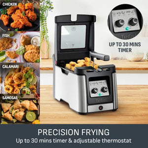 Tefal Duo Deep Fat Fryer - 1.2kg Stainless steel